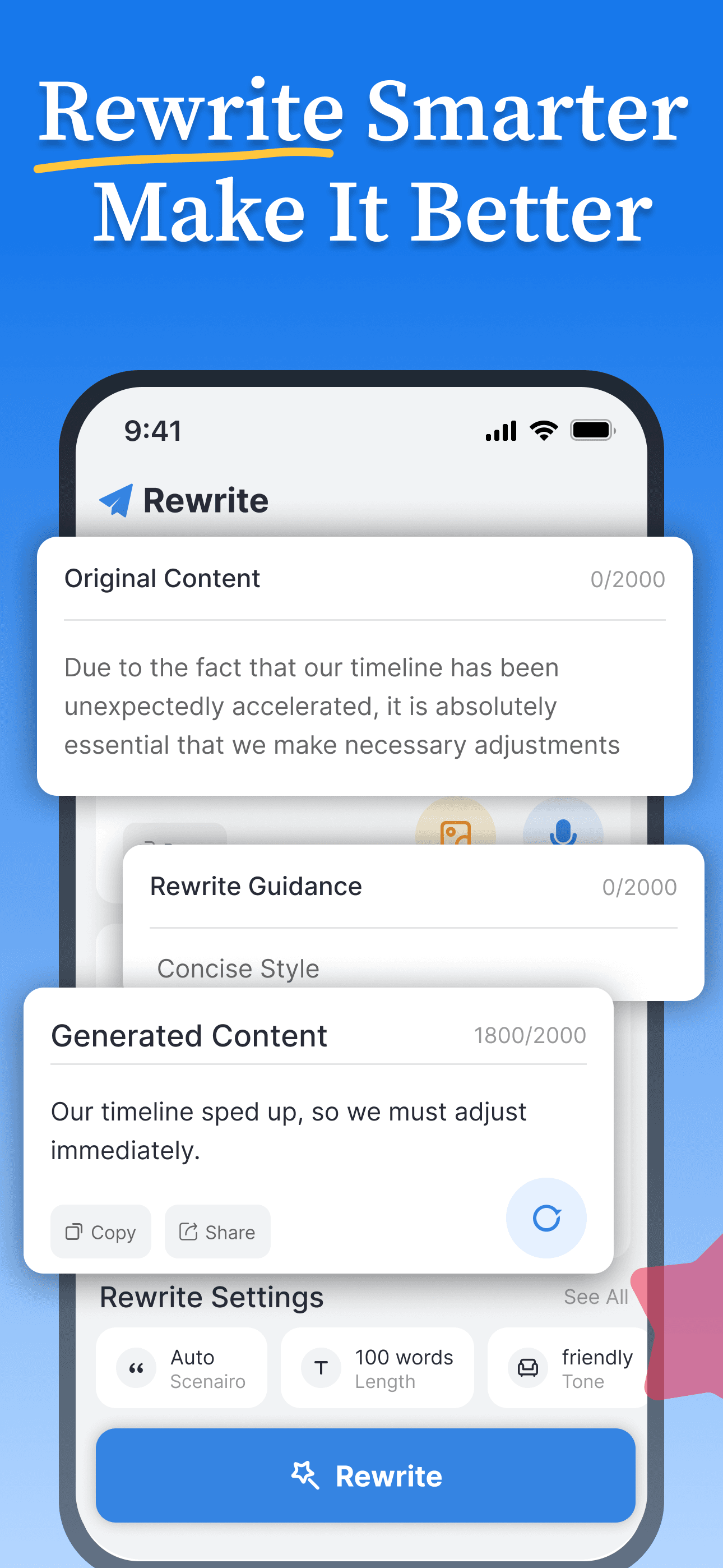 Rewrite, Summarize & Check screenshot